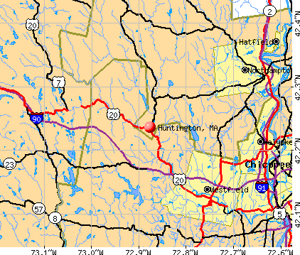 Huntington, MA map