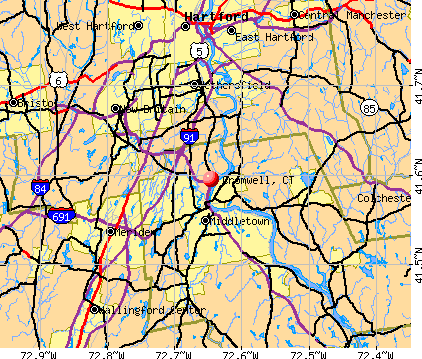 Cromwell, CT map