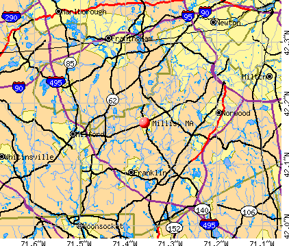 Millis, MA map