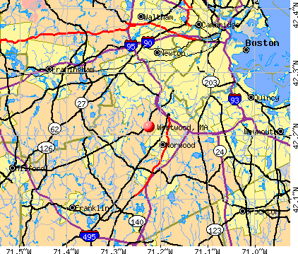 Westwood, MA map
