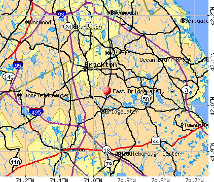 East Bridgewater, MA map