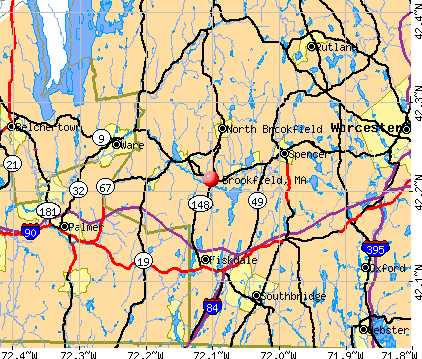 Brookfield, MA map