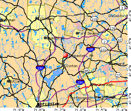 Lancaster, MA map