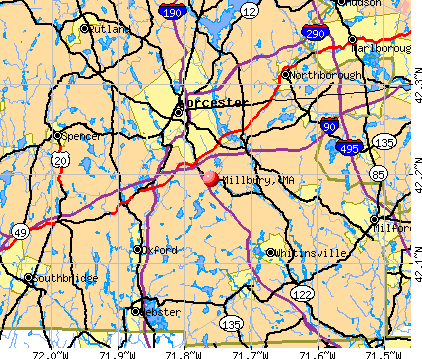 Millbury, MA map