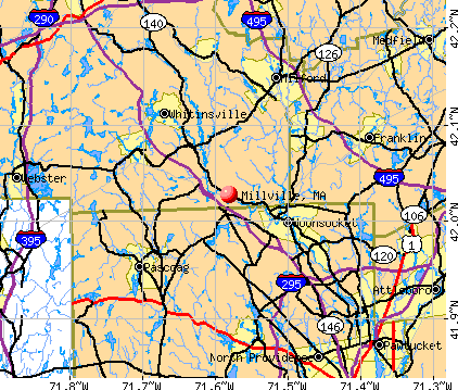 Millville, MA map