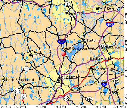 West Boylston, MA map