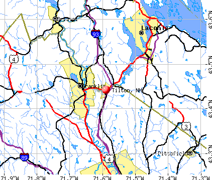 Tilton, NH map