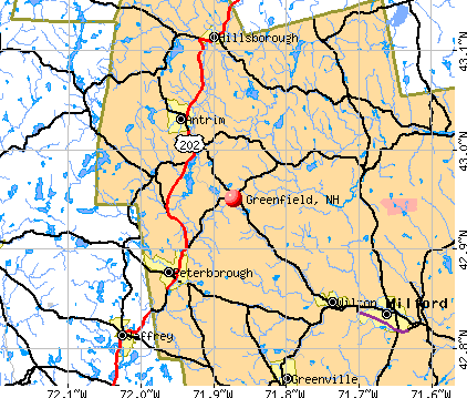 Greenfield, NH map