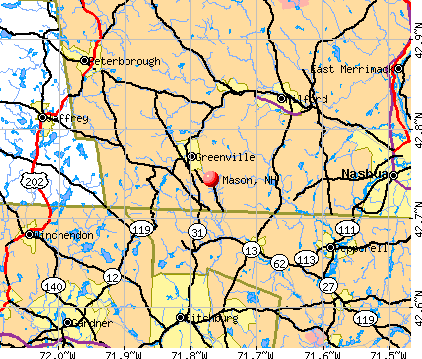 Mason, NH map