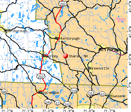 Sharon, NH map