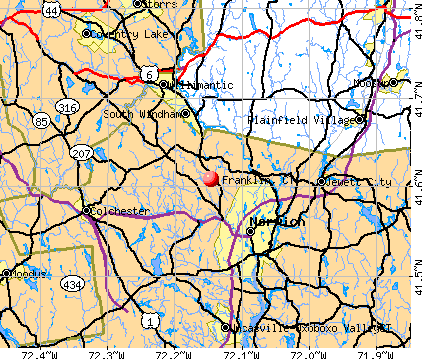 Franklin, CT map