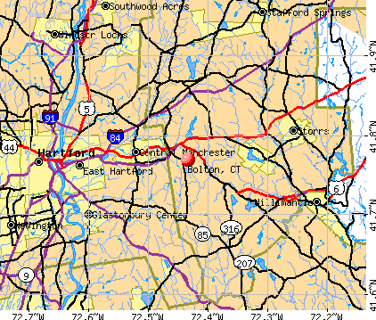 Bolton, CT map