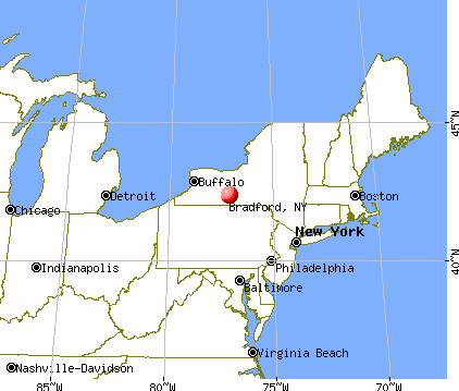 Bradford, New York map
