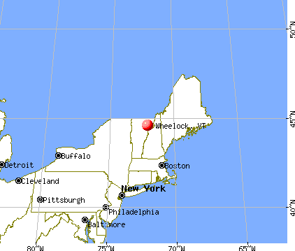 Wheelock, Vermont map