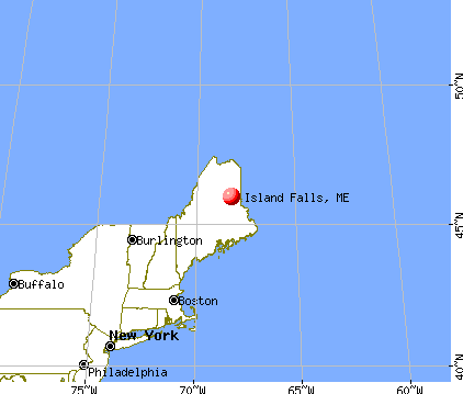Island Falls, Maine map