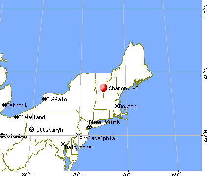 Sharon, Vermont map