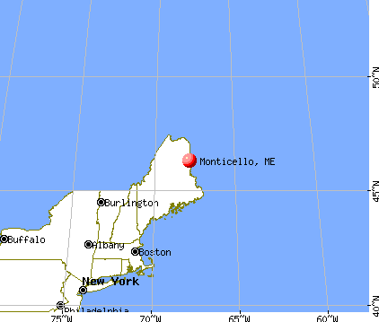 Monticello, Maine map