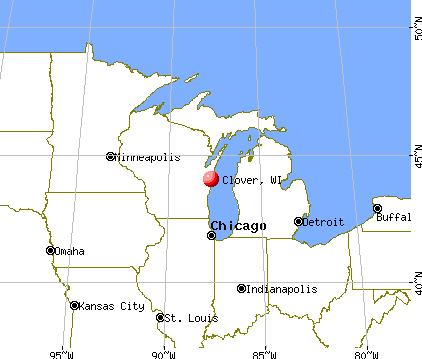 Clover, Wisconsin map