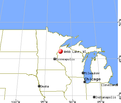 Webb Lake, Wisconsin map