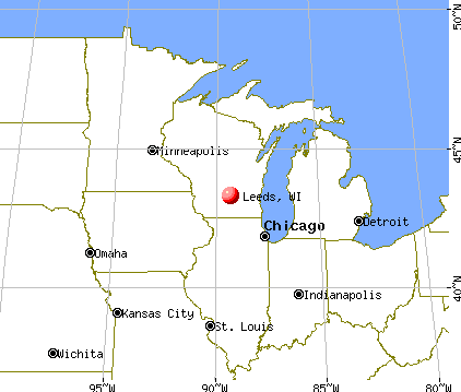 Leeds, Wisconsin map