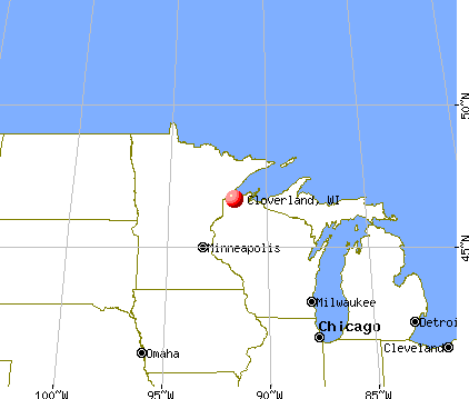 Cloverland, Wisconsin map