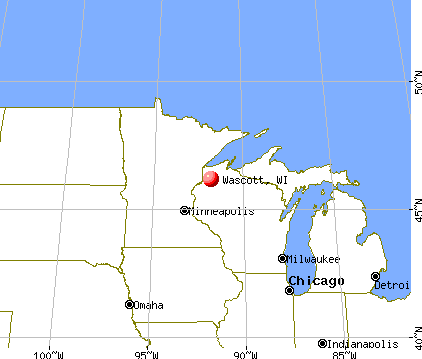 Wascott, Wisconsin map