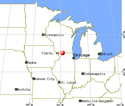 Clarno, Wisconsin map