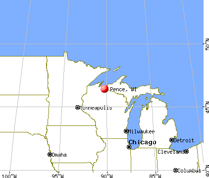 Pence, Wisconsin map