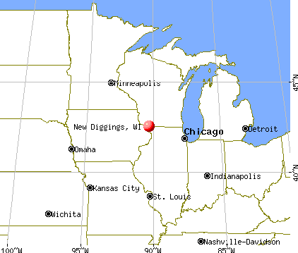 New Diggings, Wisconsin map