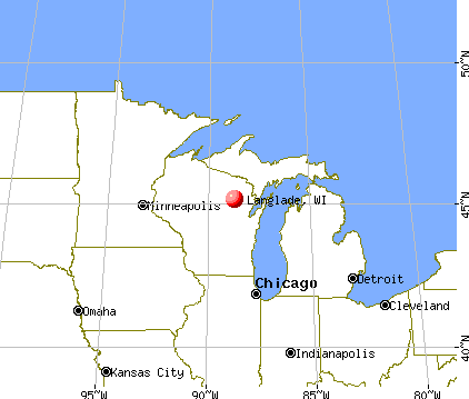 Langlade, Wisconsin map
