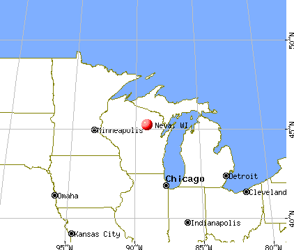 Neva, Wisconsin map