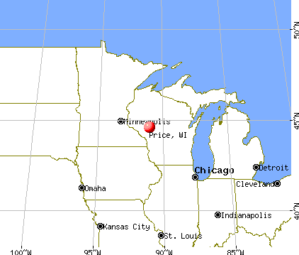 Price, Wisconsin map