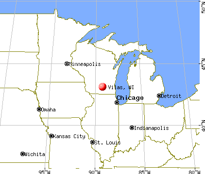 Vilas, Wisconsin map