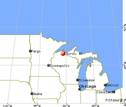 Birch, Wisconsin map
