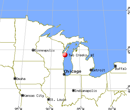 Two Creeks, Wisconsin map
