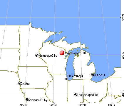Lakewood, Wisconsin map