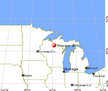 Minocqua, Wisconsin map