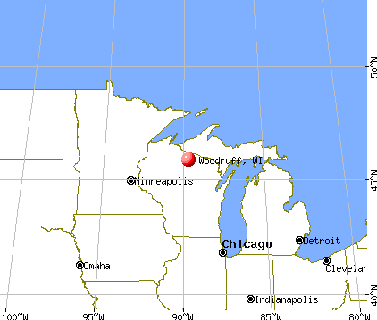 Woodruff, Wisconsin map