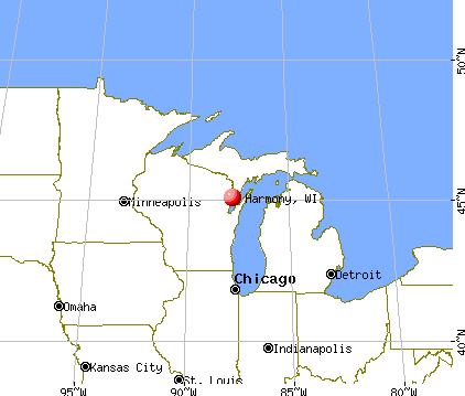 Harmony, Wisconsin map