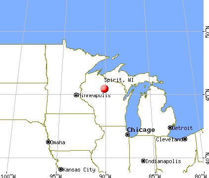 Spirit, Wisconsin map