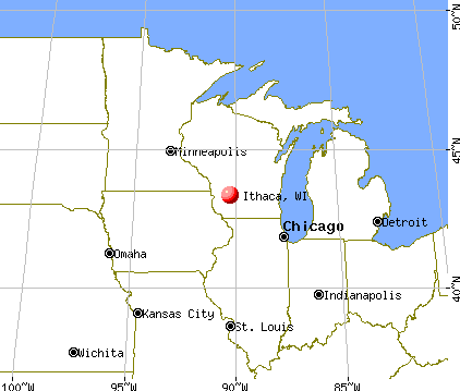 Ithaca, Wisconsin map