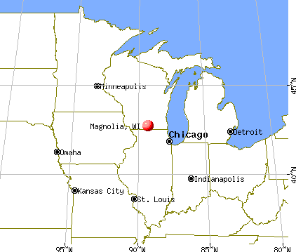 Magnolia, Wisconsin map