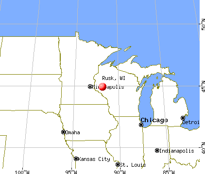 Rusk, Wisconsin map