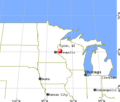 Cylon, Wisconsin map