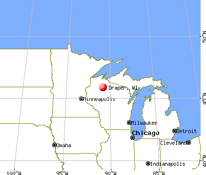 Draper, Wisconsin map