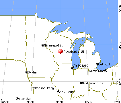Poysippi, Wisconsin map