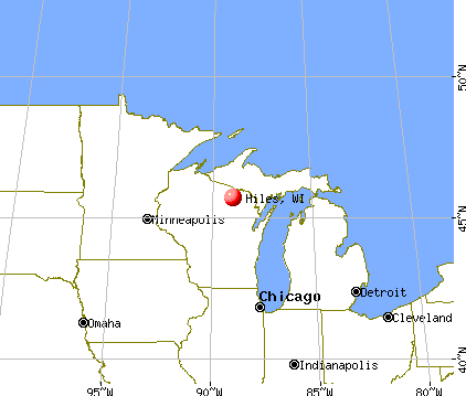 Hiles, Wisconsin map
