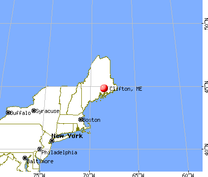 Clifton, Maine map