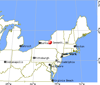Sennett, New York map