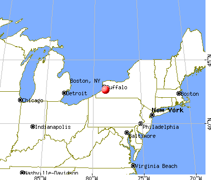 Boston, New York map